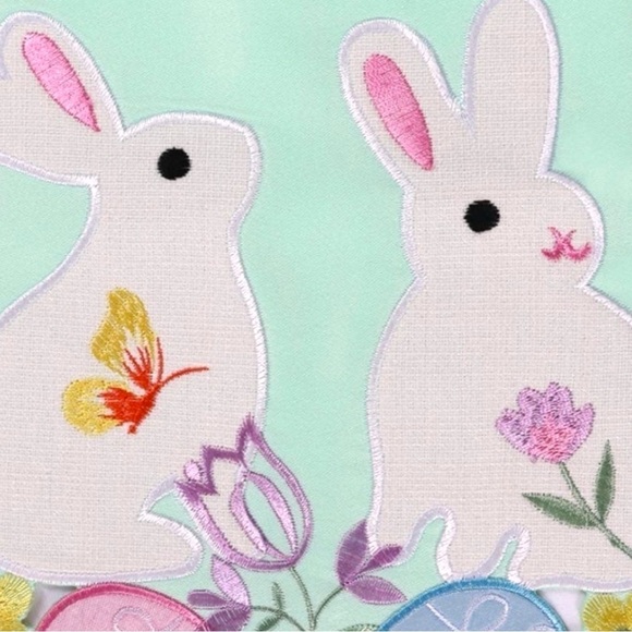 Owenie Easter Bunny Table Runner – 70” x 13” Embroidered Pastel Spring Decor NWT - Picture 5 of 7